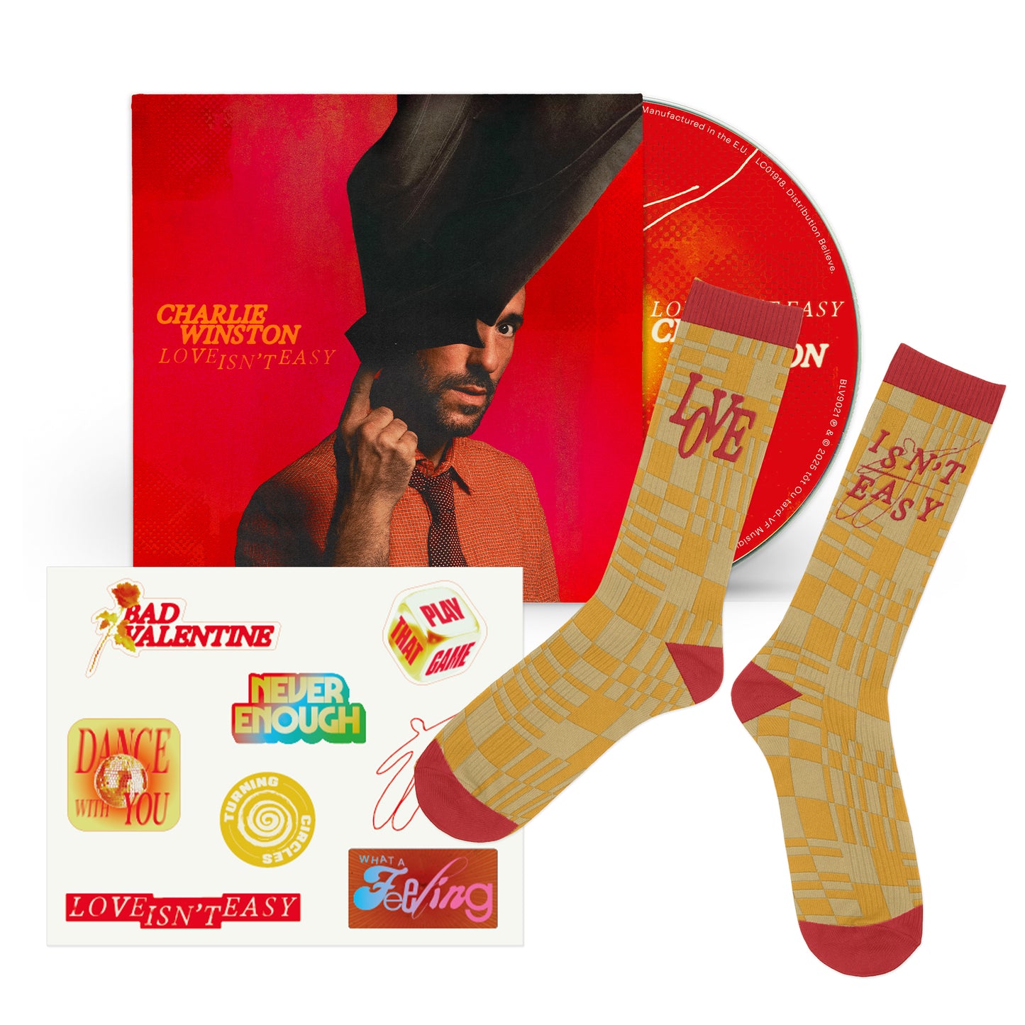 PRÉCOMMANDE Charlie Winston - Love isn't easy (Pack chaussettes CD)
