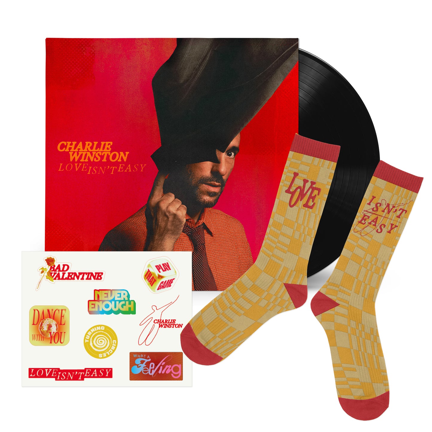 PRÉCOMMANDE Charlie Winston - Love isn't easy (Pack chaussettes vinyle)
