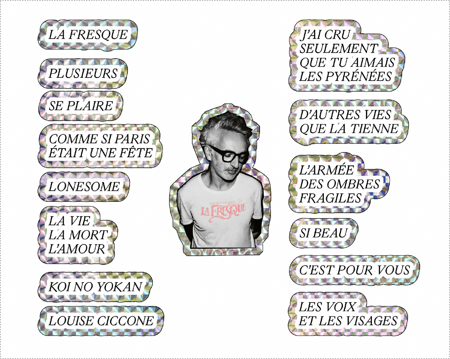 Vincent Delerm - Planche de stickers La fresque