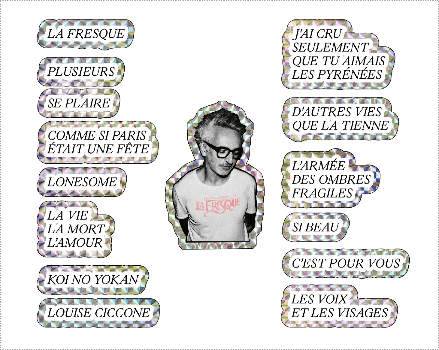 Vincent Delerm - Planche de stickers La fresque